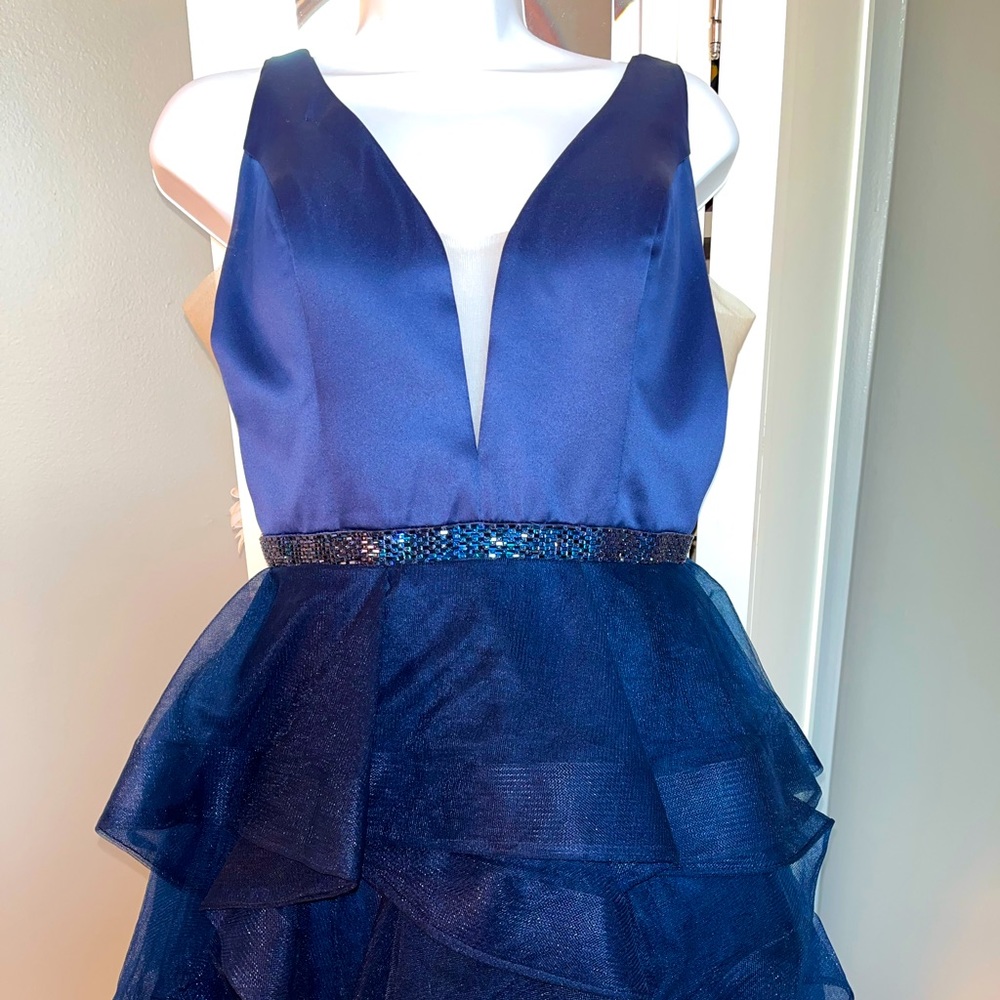 Splash Blue A-Line dress. Great for Homecoming or Special occasion.